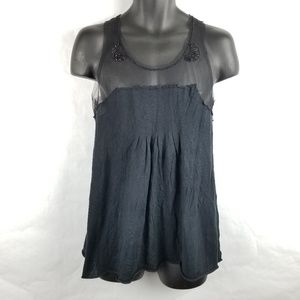 NWT Co2 Design Group Sheer Top Medium Black